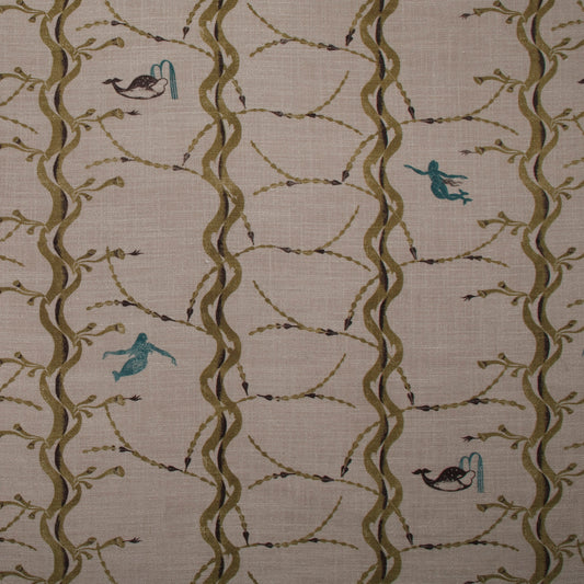 Mermaid and Whale Print Sample (Olive)