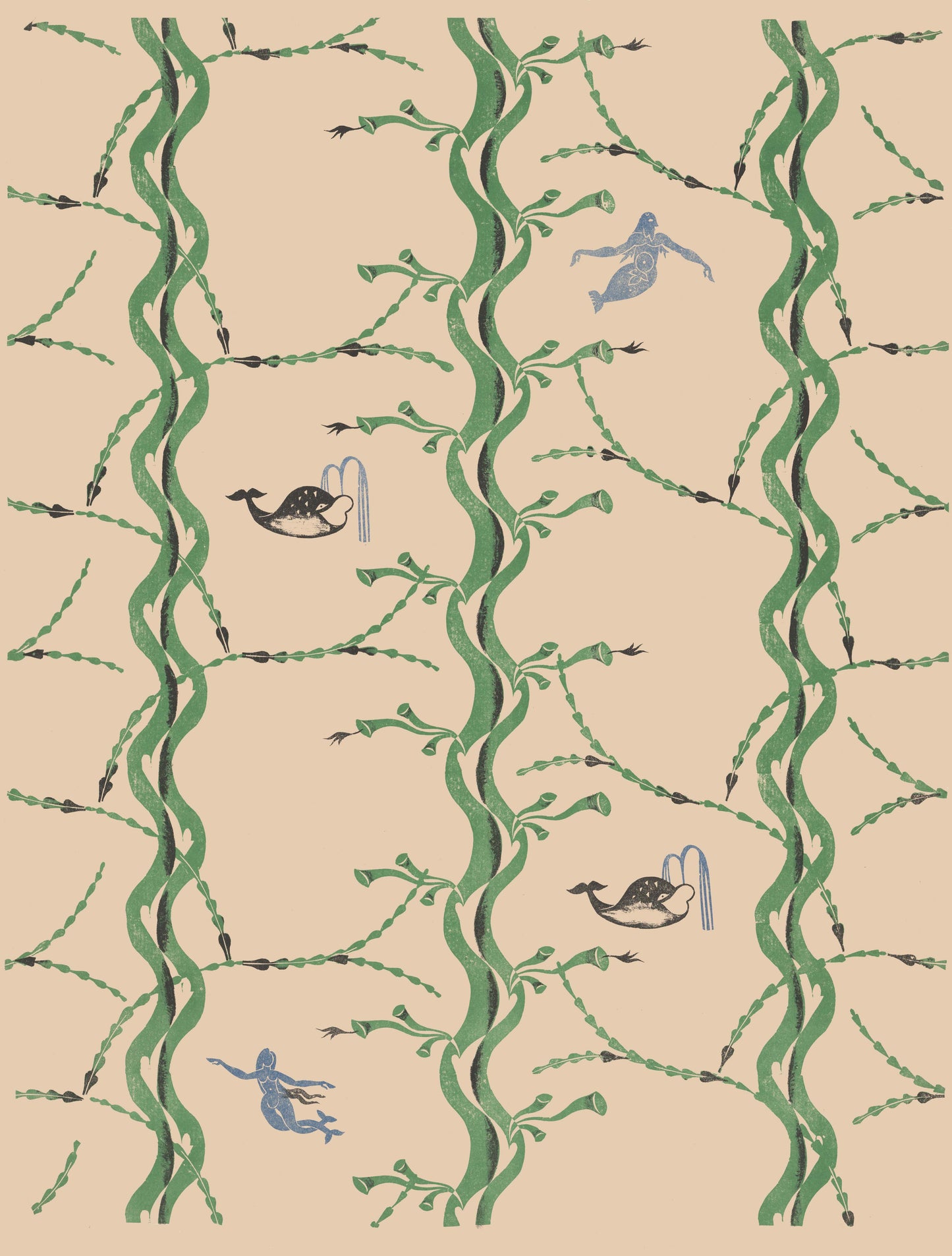 Mermaid and Whale Wallpaper, Original