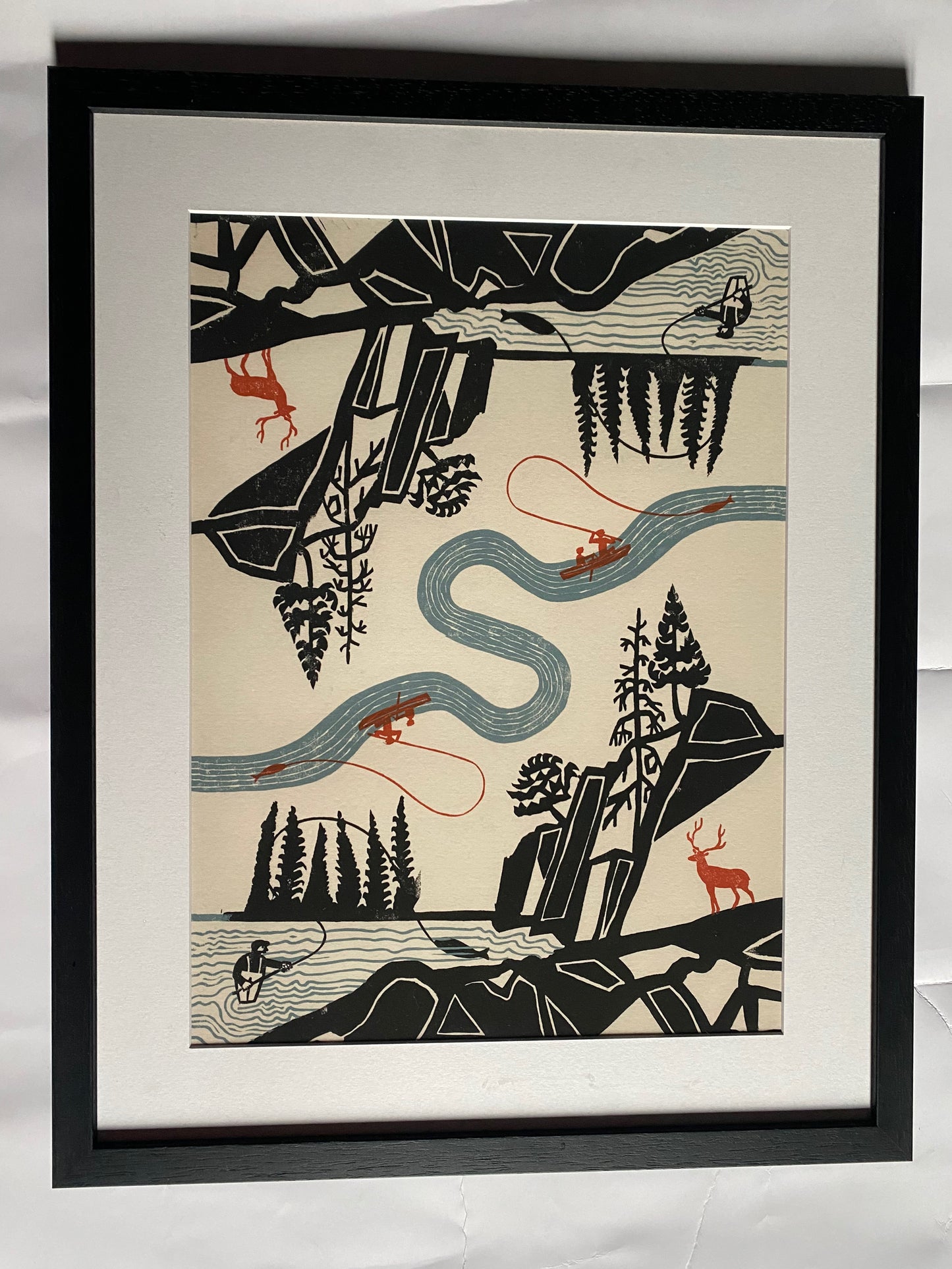 Edward Bawden:  Highland Glen wrapping paper print design, giclee print