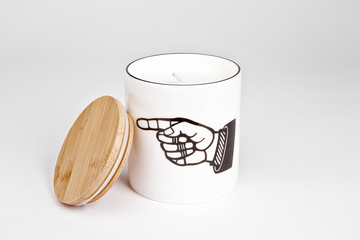 Pointing Hand Candle