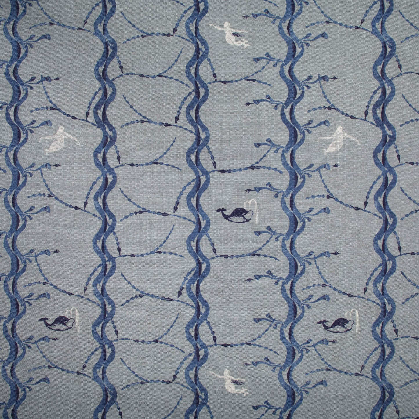 Mermaid and Whale Print Sample (China Blue)