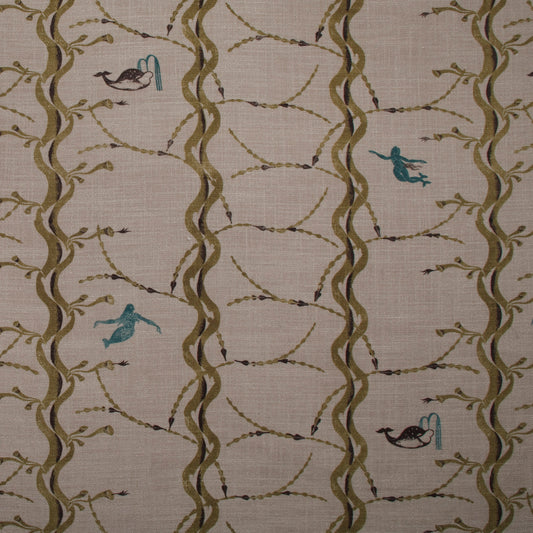 Mermaid and Whale Print Sample (Olive)