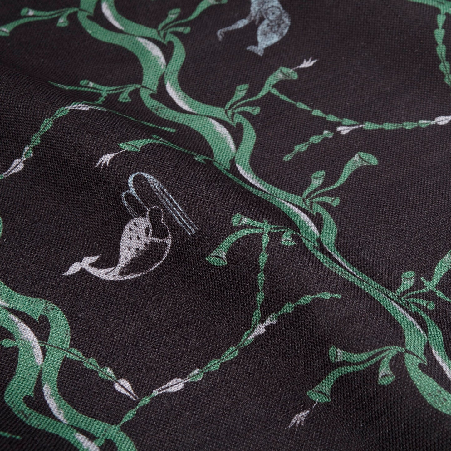 Mermaid and Whale Print Fabric, Midnight