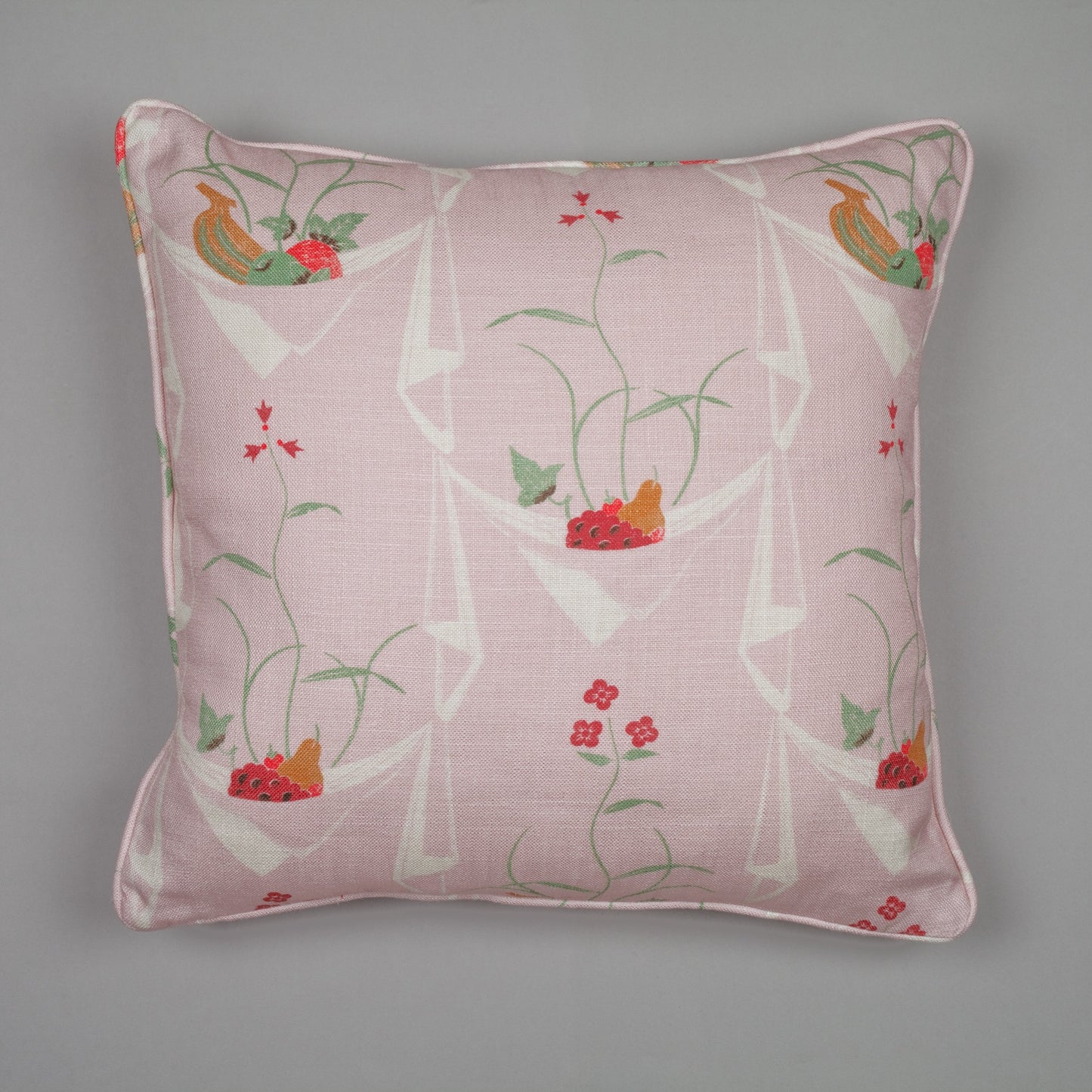 Napkin/Fruit print cushion, confetti/white