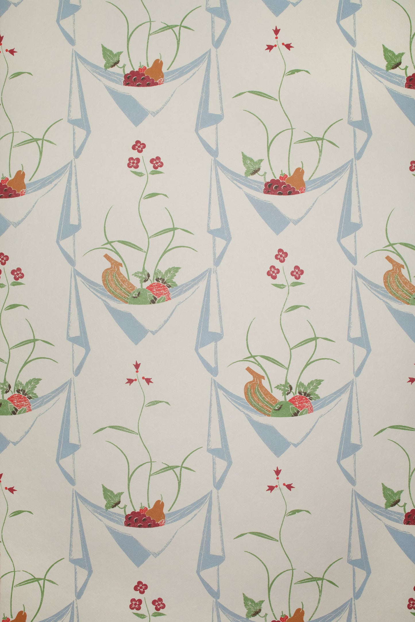 Napkin/Fruit Wallpaper, white/wedgwood