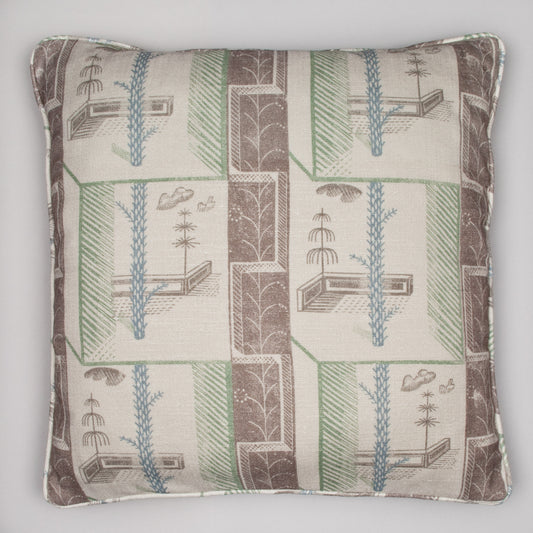 Cactus/Garden   print cushion, Blue/Green